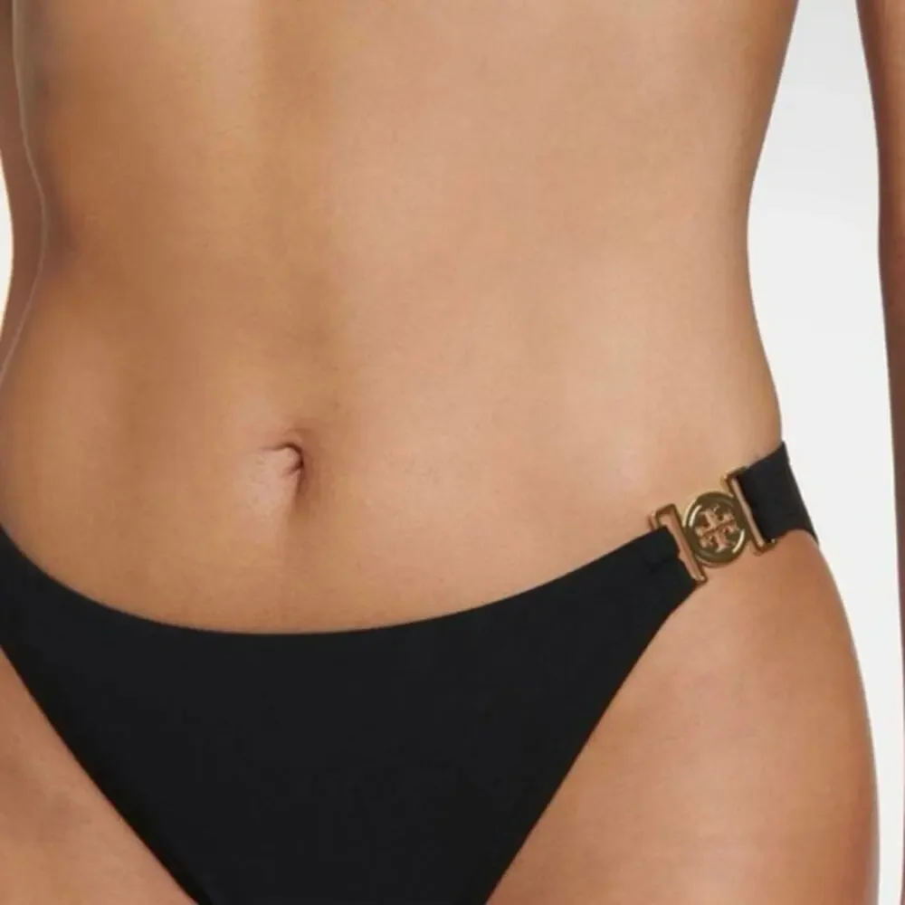 Tory Burch Miller low-rise bikini bottoms in black size med